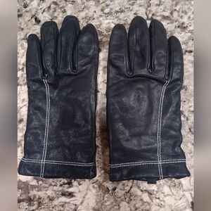 Medium Jessica Leather Gloves White Stitching Excellent Condition